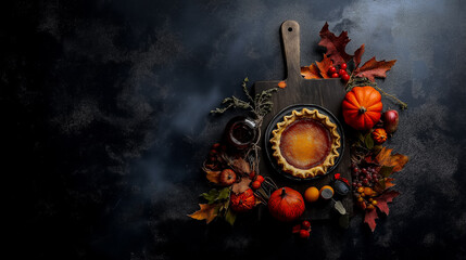 Rustic Thanksgiving Setup with Cutting Board