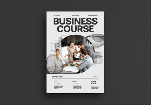 Gray Black Utilitarian Business Course Flyer