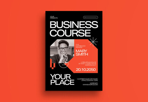 Orange Modern Utilitarian Business Course Flyer Layout