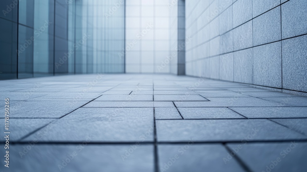 Poster modern abstract office space with cornerstone background featuring minimalist design and expansive c