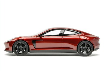 Sleek Maroon Sports Car Side Profile Display