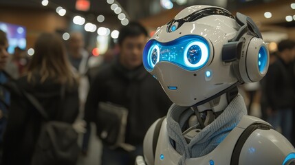 Fototapeta premium Advanced AI Robot Futuristic Technology Closeup