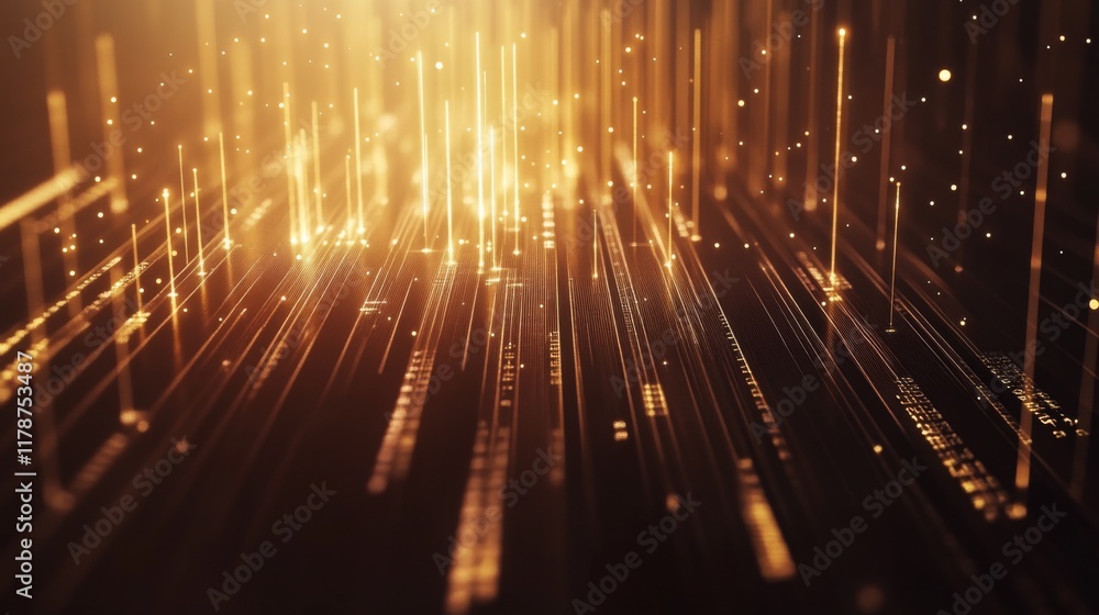 Poster a d financial bar chart with sleek, glowing bars rising dramatically against a dark backdrop, with s