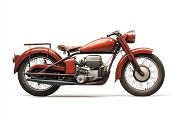 Vintage Red Motorcycle Classic Design Displayed