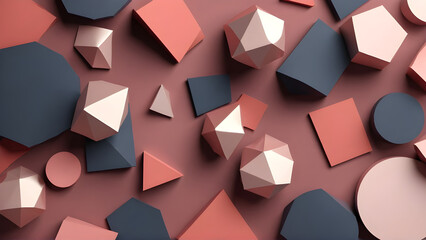 Elegant geometric 3d shapes backdrop. Abstract elegant background.