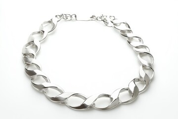 Obraz premium Elegant Silver Necklace With Swirling Chain Design