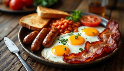 A Delicious and Hearty Full English Breakfast