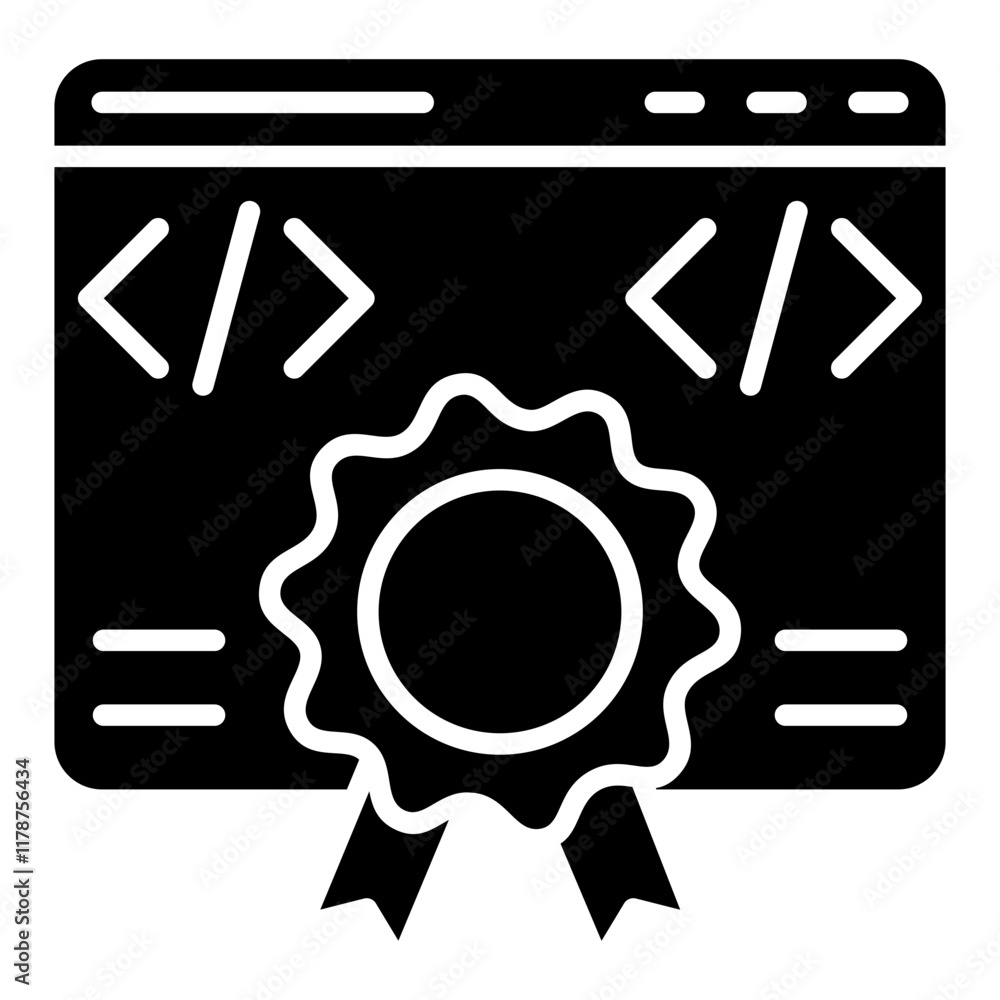 Poster software licensing icon element for design