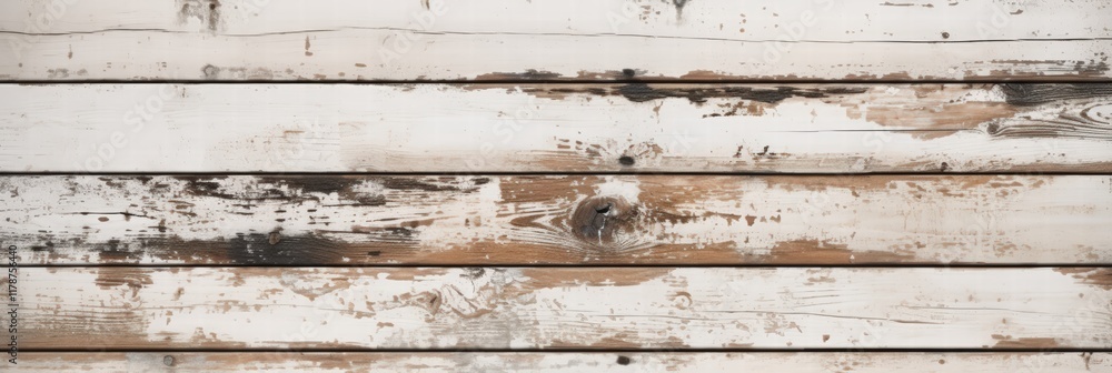 Poster aged white wooden board with unique texture and natural imperfections in a rustic setting for creati
