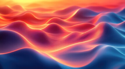 Fototapeta premium Abstract waves of color blending in vibrant hues, creating a dynamic visual effect.