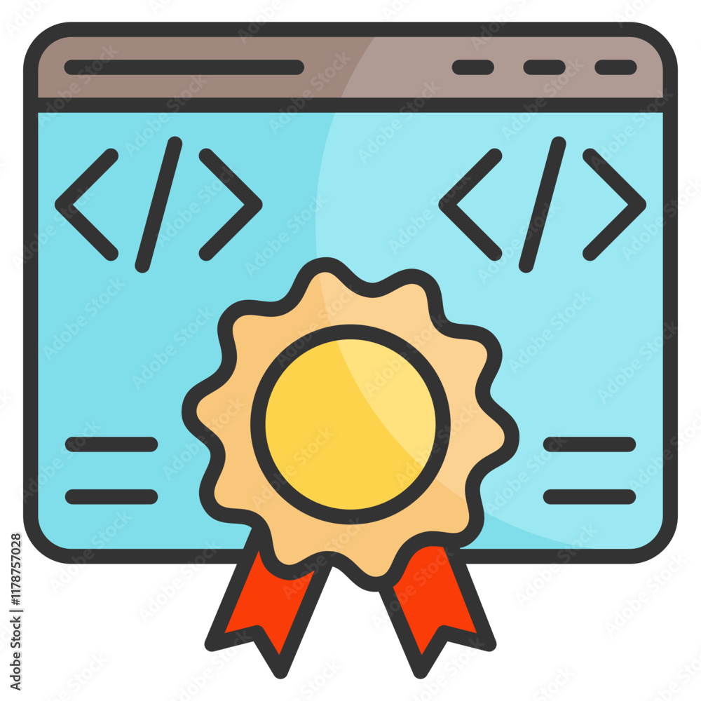 Poster software licensing icon element for design