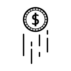illustration of coin price increase, coin up icon