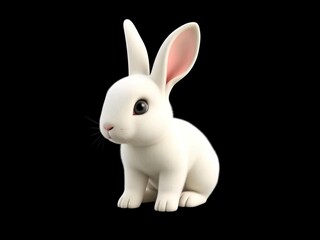 Obraz premium Cute baby rabbit cartoon 3d rendering illustration