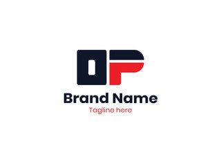 OP Letter Initial Logo Design Template Elemen