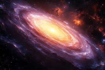 Obraz premium Majestic Spiral Galaxy Swirling Cosmic Dust and Stars