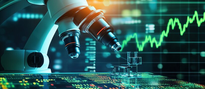 Microscope Analyzes Data, Revealing Market Trends with Precision and Accuracy in Scientific Research