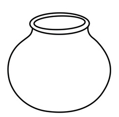 Cute cartoon hand drawn vector pot coloring page.