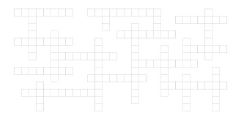 Crossword logo with grid and empty word boxes. Flat vector concept isolated on white for web and print use.