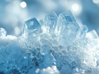 Crystalline elegance in clear winter light brings pure natural snowflakes into magical focus