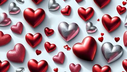 red hearts background