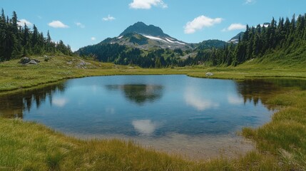 Mountain Lake Reflection  Serenity in Nature