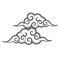Fototapeta premium Chinese Cloud Hand Drawn