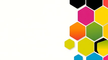 Colorful Hexagon Pattern Abstract Background Design
