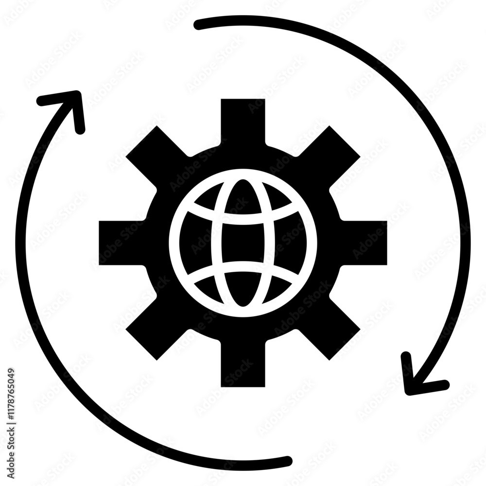 Poster global operations icon element for design