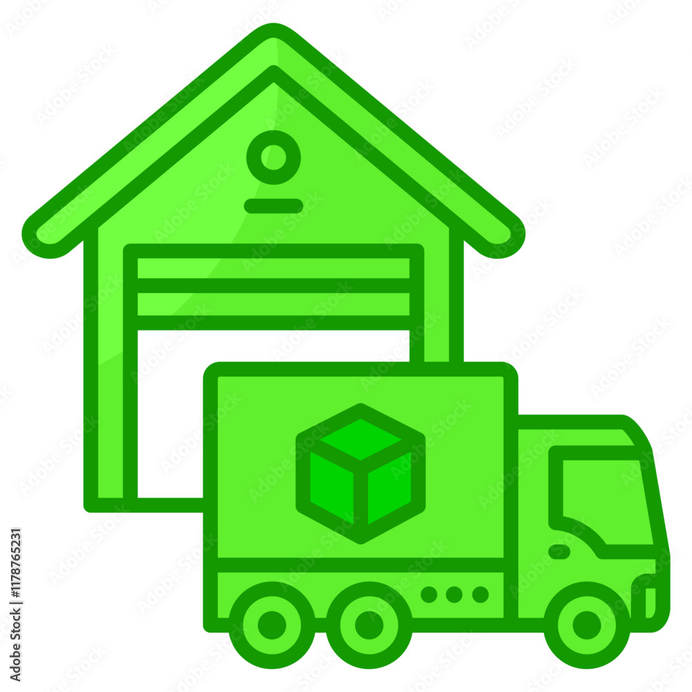 Poster warehouse storage icon element for design
