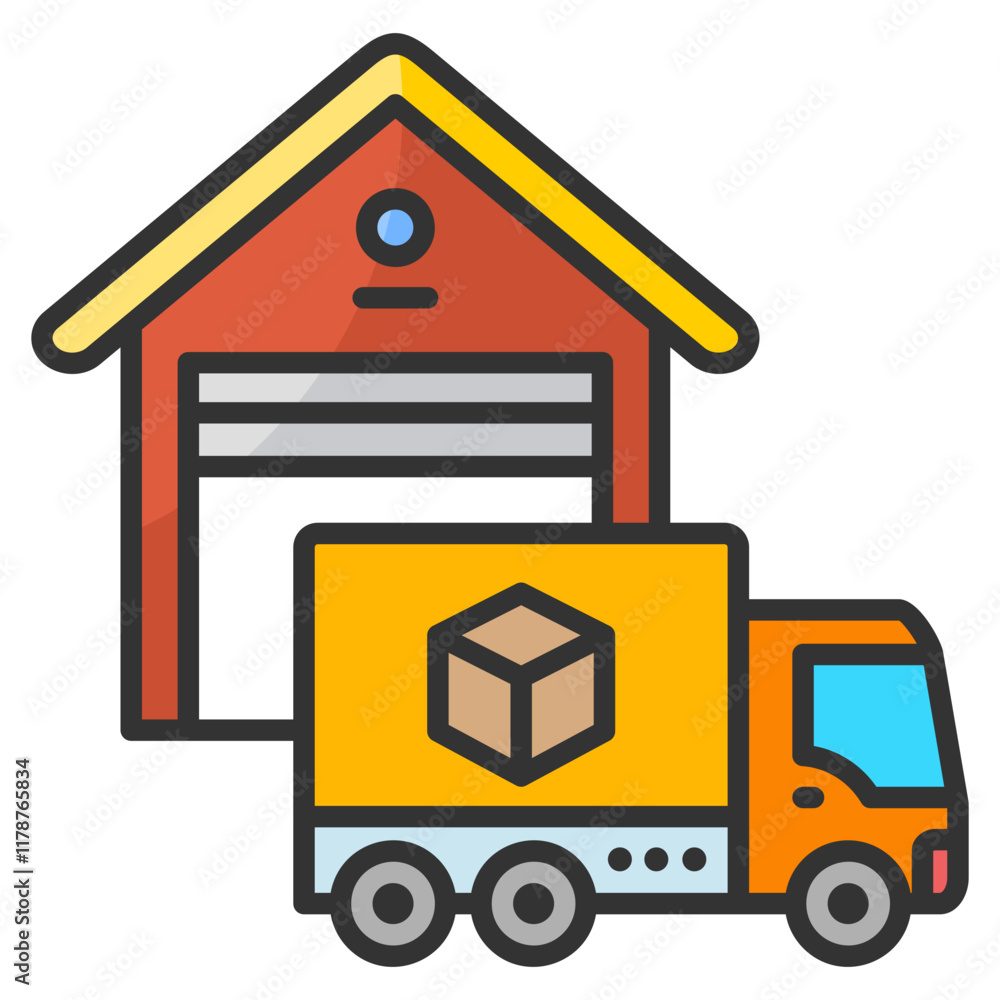 Poster warehouse storage icon element for design