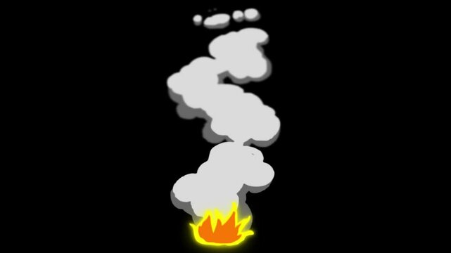 3D fire burning  with smoke clip art
