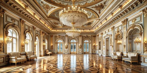 Obraz premium Luxurious palace interior with intricate details and elegant design, palace, interior, beautiful, ornate, lavish, luxurious