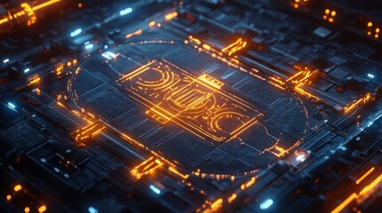 Obraz premium Futuristic Circuit Board Abstract Technology Background