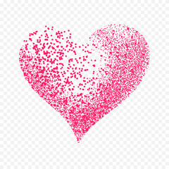 Doodle hand drawn heart drawing on white background