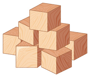 Stacked Wooden Blocks Illustration
