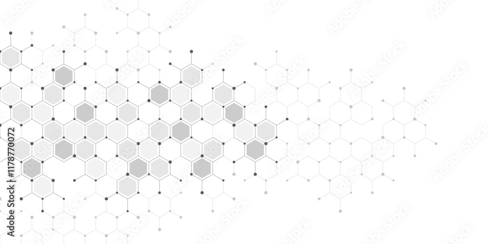 Poster Graphic design element with abstract geometric background of simple hexagon pattern