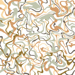 Abstract multicolor layered marble background of dynamic thin wavy writhing lines Swirl marbling pattern Autumn pastel earth soil sand