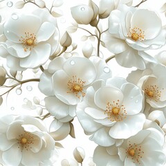 white flowers on a white background