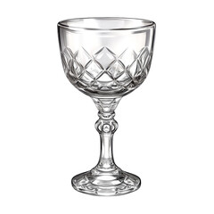 Elegant Crystal Goblet for Special Occasions and Celebrations on transparent background.