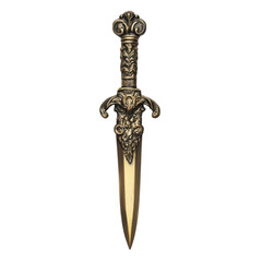 Intricately Designed Decorative Dagger for Home Decor on transparent background.
