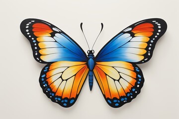 there is a butterfly that is painted on the wall