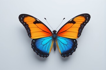 Obraz premium a close up of a butterfly with orange and blue wings