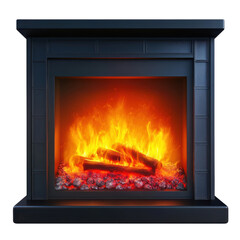 Elegant Electric Fireplace for Cozy Indoor Spaces on transparent background.