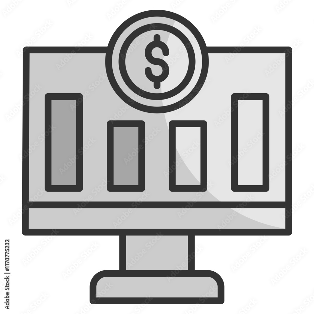 Poster Monitor  Icon Element For Design
