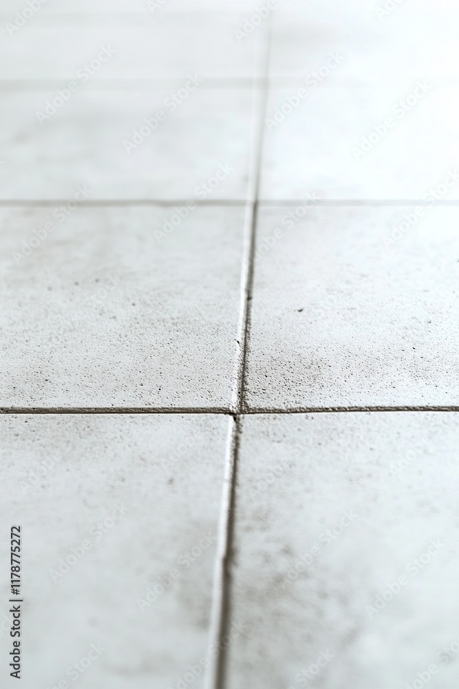 Poster detailed view of a white tiled floor showcasing clean lines and subtle texture, ideal for modern int