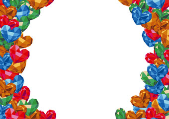 カラフルなハート型宝石のフレーム