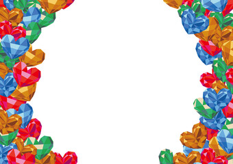 カラフルなハート型宝石のフレーム