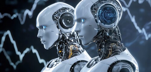 Fototapeta premium AI tools for financial analysis forecast market trends.