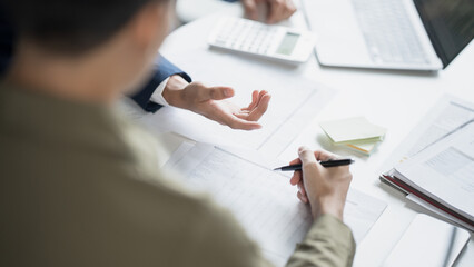 Corporate Collaboration Two Entrepreneurs Engaged in a Productive Business Meeting