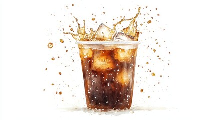 Artistic set of coffee beans and coffee cup drinks isolated on white background,hand-drawn vector,hot coffee drinks,cafe shop,modern flat design,Fashionable and cute coffee motif concept.